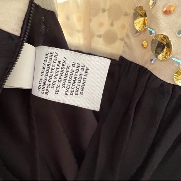 DVF Gidget Crystal Stud Long Dress - BLACK & CREAM - Picture 13 of 16